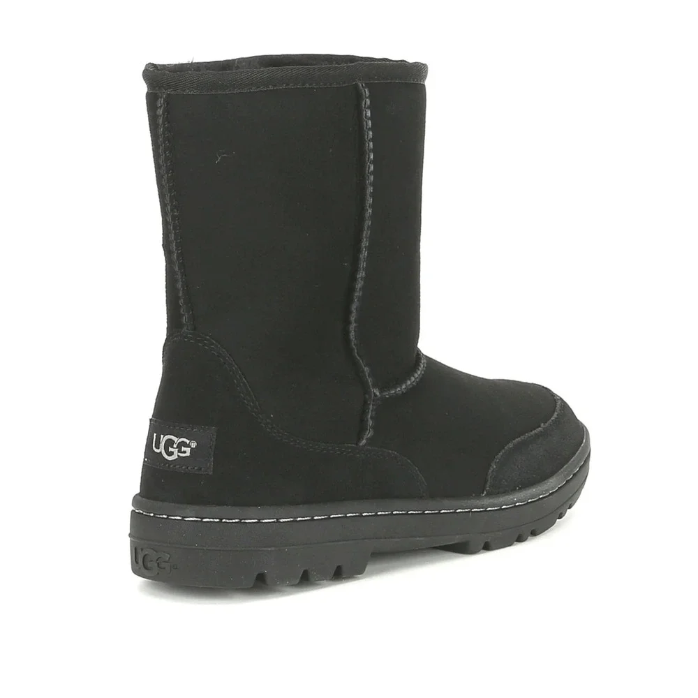 UGG Australia Black Suede Shearling Leather Winter Boots Warm Cozy Casual size 6